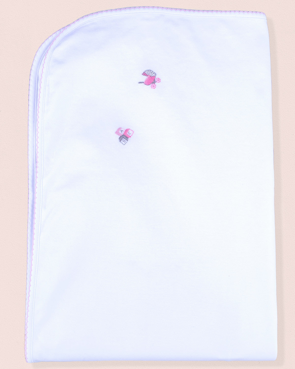 Pima Embroidered Stroller Receiving Blanket